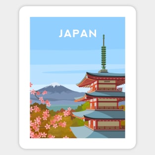 Japan - Mount Fuji and Chureito Pagoda Sticker